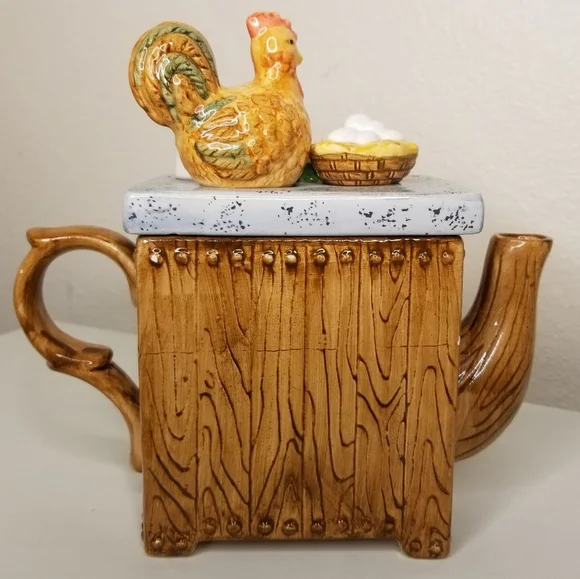 World Bazaars Hen House Mini Teapot Chicken Eggs Milk‎ Carrot Ceramic 3D - Picture 4 of 14